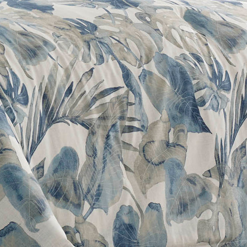Ensemble d'édredon en coton bleu Raw Coast de Tommy Bahama, Édredon grand et 3 pièces supplémentaires