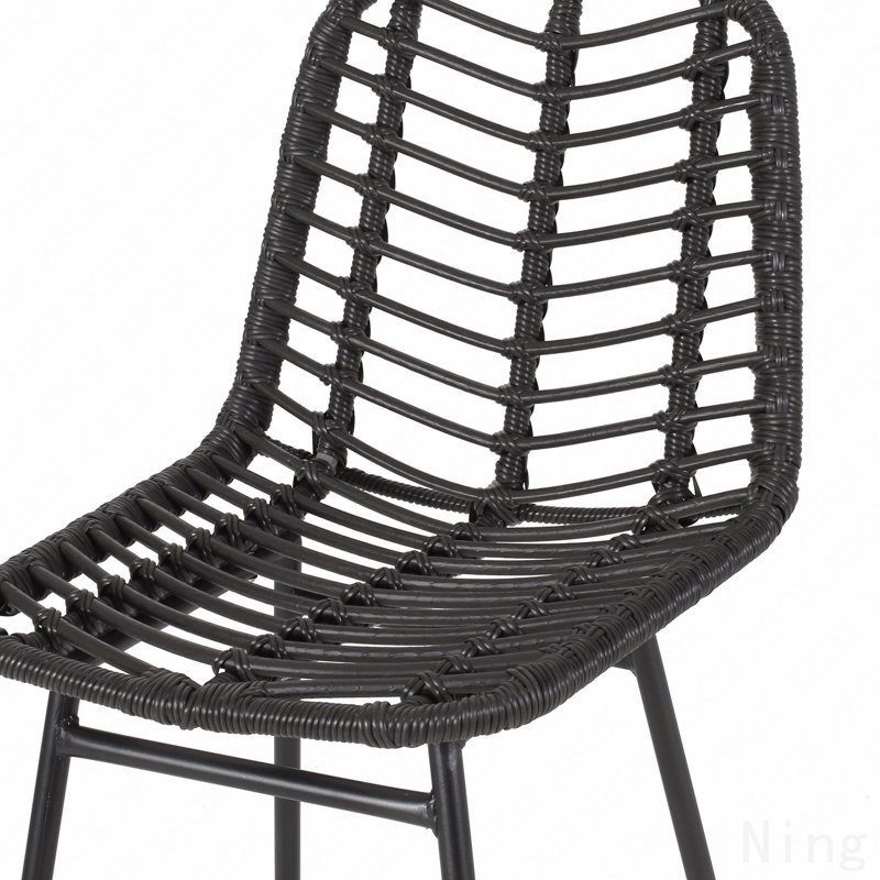 Outdoor Wicker Barstools (Set Of 2), Gray
