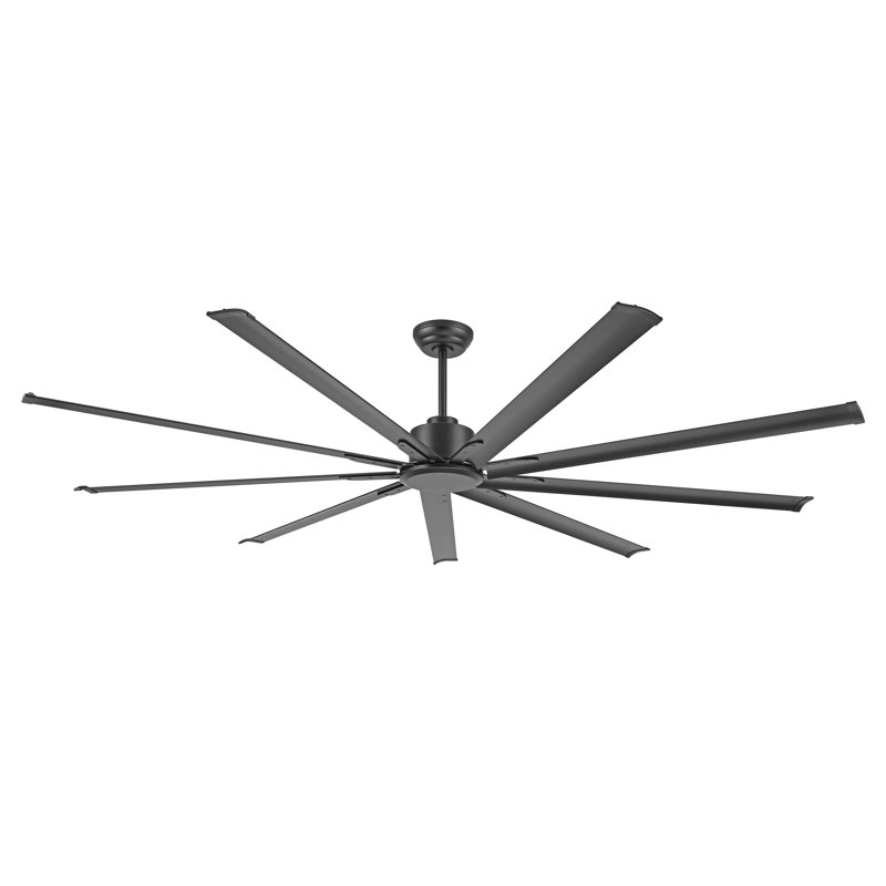 Layahna 96'' 9 Blades Indoor Ceiling Fan with Remote, Black