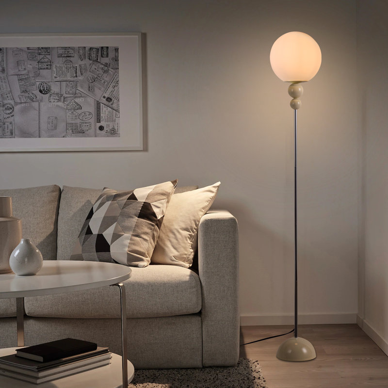  Modern 63" White Glass Floor Lamp