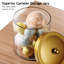 Pots en plastique transparent avec couvercles en acier inoxydable antirouille, rangement pour comptoir de meuble-lavabo, ensemble de 3-94361575