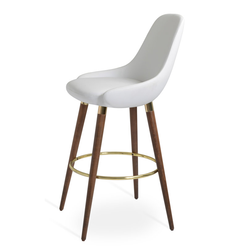 Tabouret de bar Gazel, Tabouret de comptoir (assise de 24 po de hauteur), Blanc