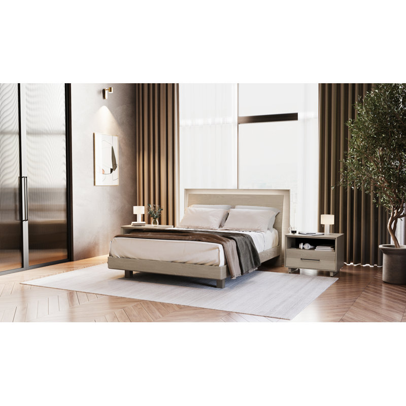 Kava Queen Bed, Washed Oak
