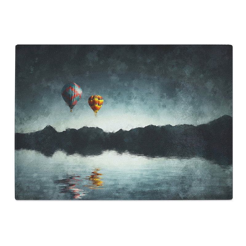 Hot Air Balloons Vol.2 Painting Chopping Board, 0.4cm H x 28.5cm W x 39cm L