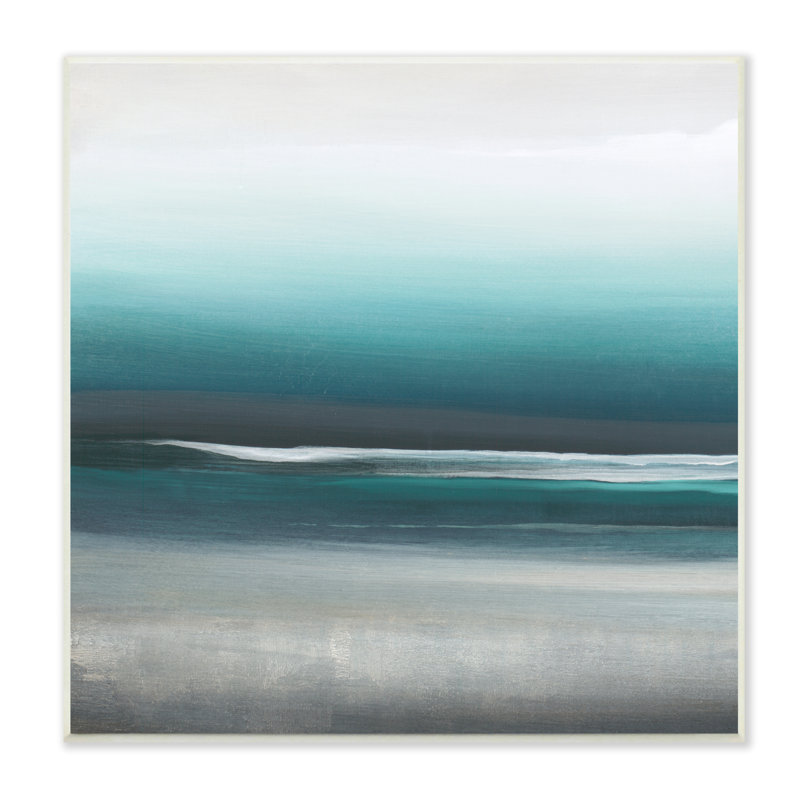 «Stormy Coast Nautical Landscape» - impression, H 12 po x l 12 po x P 0,5 po, Bois naturel