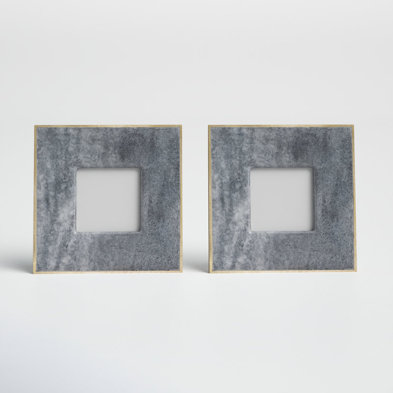 Barnesville Black and Gray Marble Rectangular Picture Frame