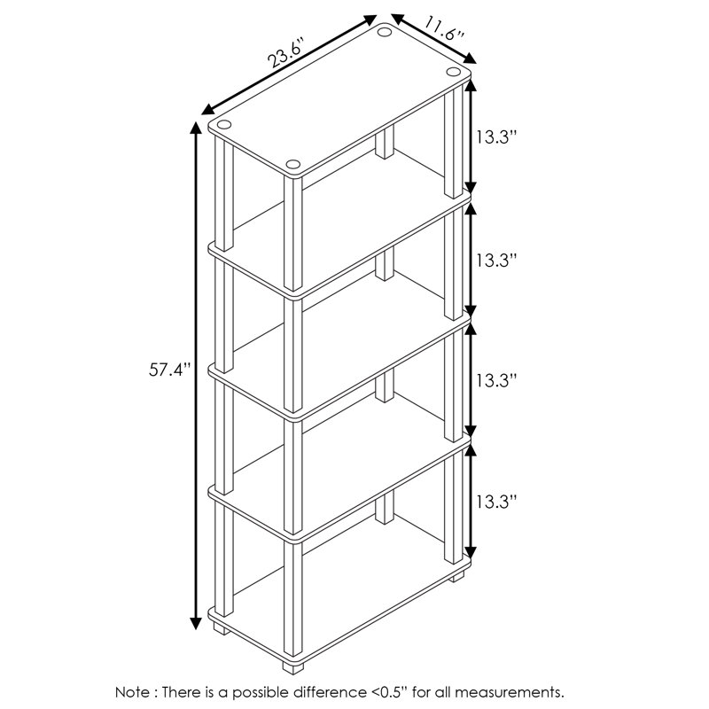 Rivington 23.6 " W Plastic Shelving Unit, Sonoma Oak/White