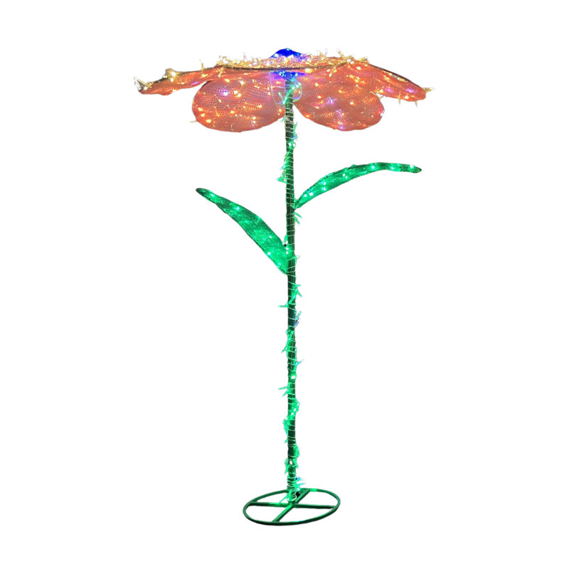 Décoration de jardin sur pied avec géranium rose extérieur de 6 pi