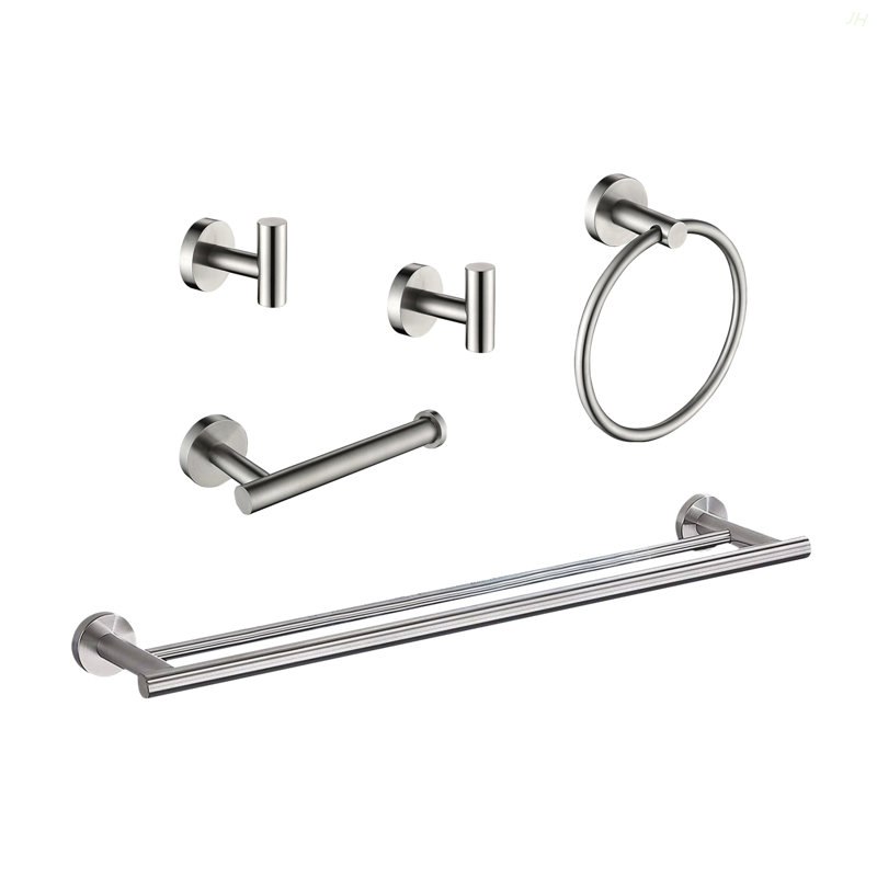 Ensemble de support à serviettes 5 pièces, Nickel brossé