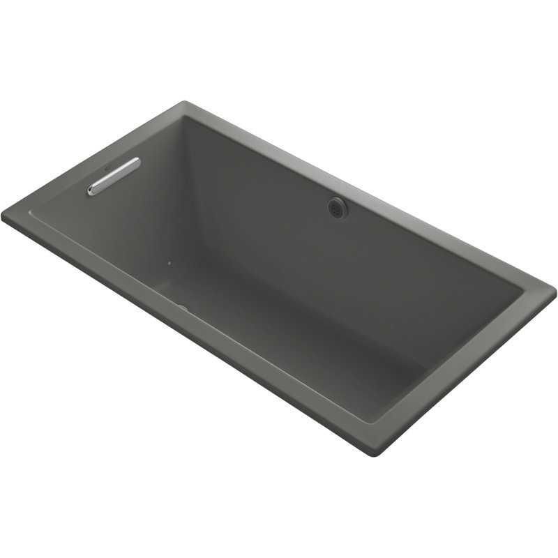 Underscore 60" X 32" Heated Bubblemassage Air Bath With Bask, Reversible Drain, Thunder Gray