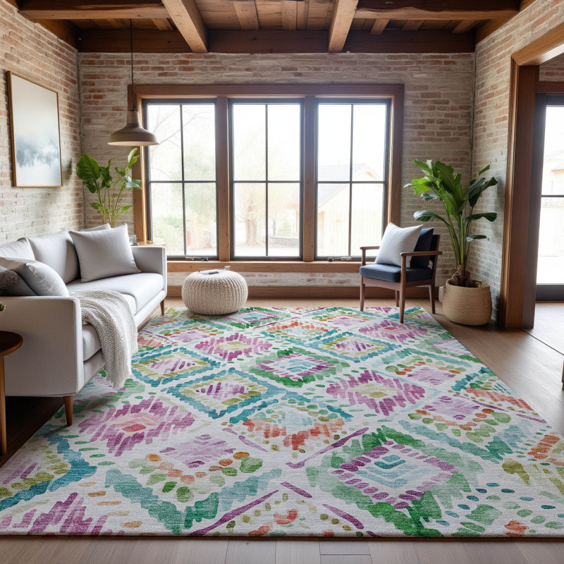 Premium Machine Washable Blaise AMF1088 Geometric Rug, Rectangle 9' x 12'