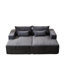 Pas d'assemblage requis Chaise longue modulaire surdimensionnée de 87 po, lit inclinable en velours côtelé gris moelleux, fauteuil-lit confortable pour la chambre à coucher du salon-1860542435