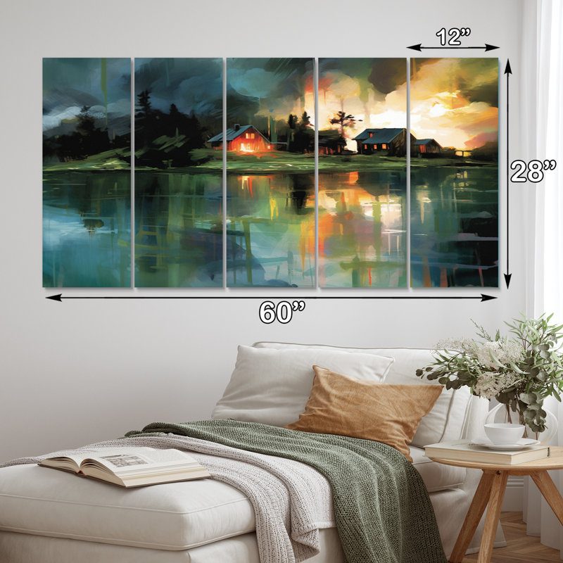 Scenic Countryside II - Countryside Canvas Wall Art - 5 Equal Panels