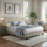 Structure de lit en lin Boyd Sleep avec tête de lit ajustable Chloe