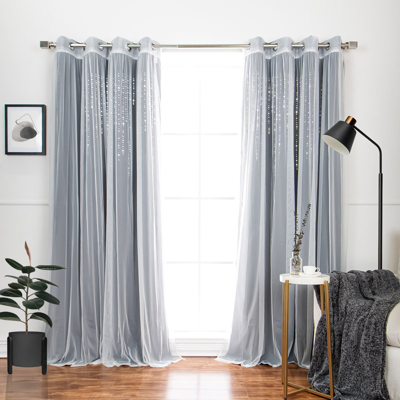Rideau en polyester Exzavion, Gris foncé
