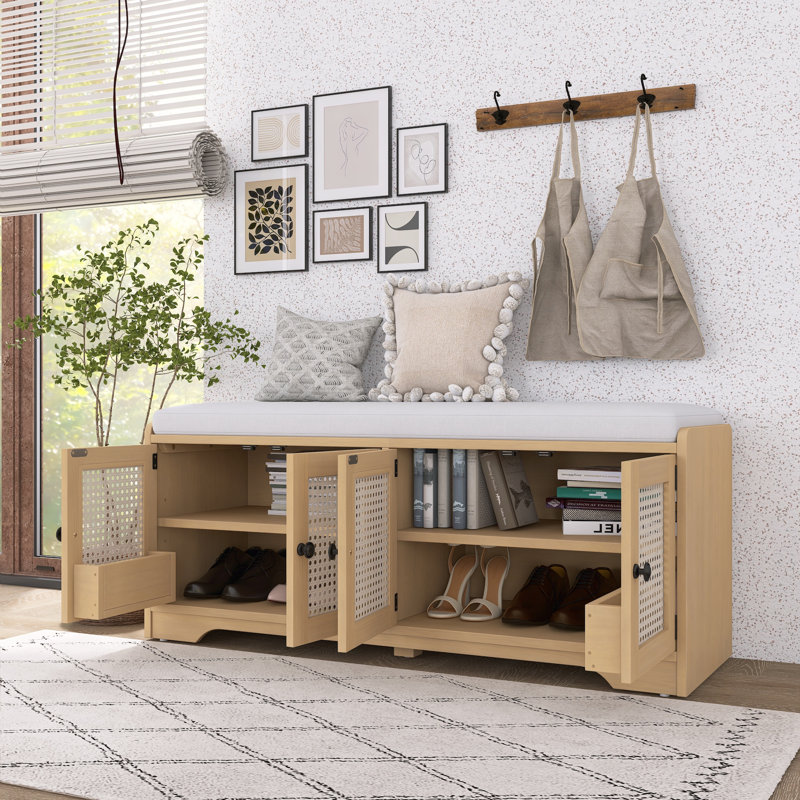 Banc de rangement en bois Rustic, Brun