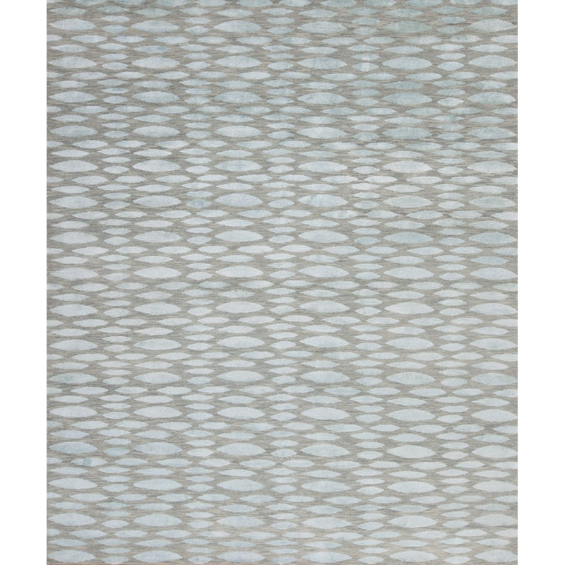 Modern Tibet III Handmade Silk and Wool Geometric and Polka Dot Area Rug, Rectangle 2' x 3'