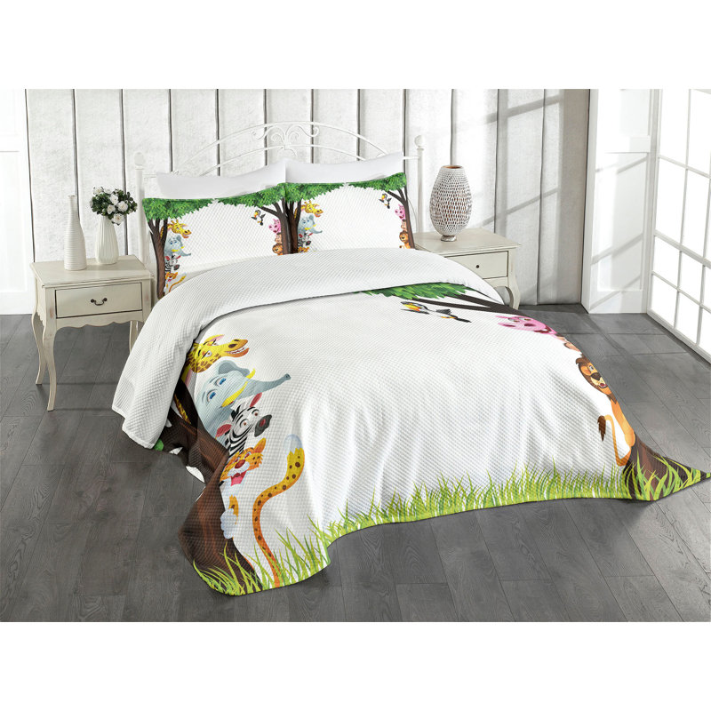 Multicolore Ambesonne, Très grand couvre-lit / couvre-lit + 2 taies déc