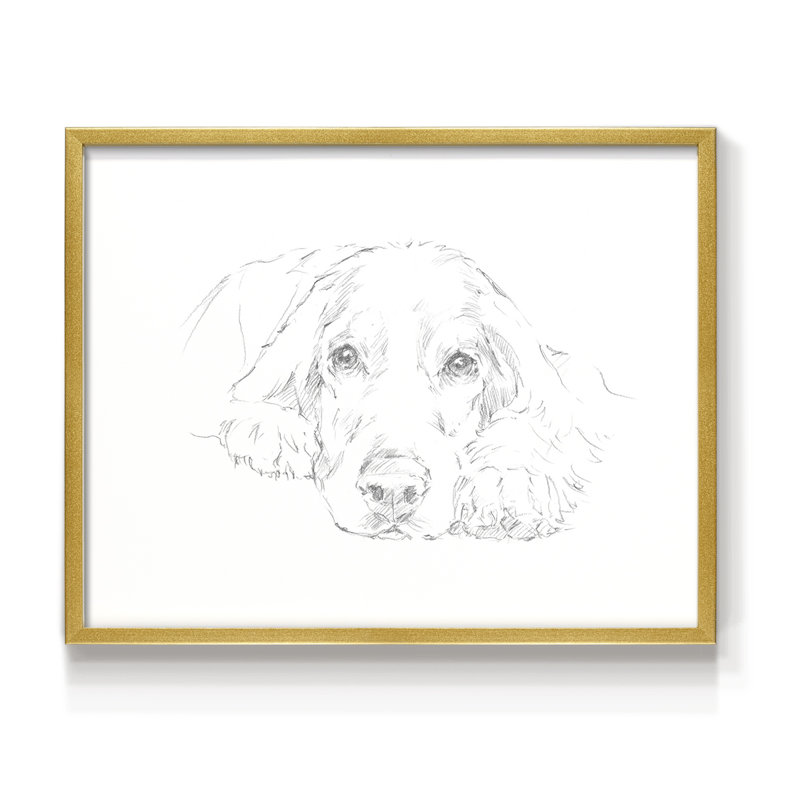 Lazy Dog II - Impression encadrée - Restickable, H 8 po x l 10 po, Or