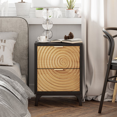 Brimar Modern Farmhouse 2 - Drawer Nightstand in Black/Natural