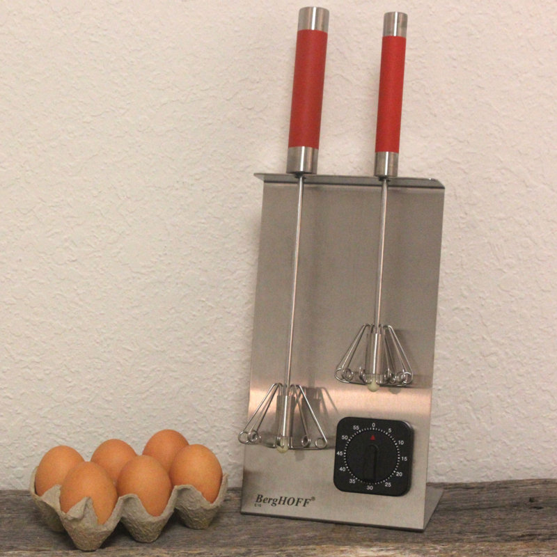 BergHOFF 3-Piece Whisk Set with Free Timer, Red