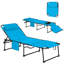 Chaise de bronzage avec dossier inclinable à 5 niveaux, chaise longue d'extérieur réglable avec poche latérale pour la plage, la piscine