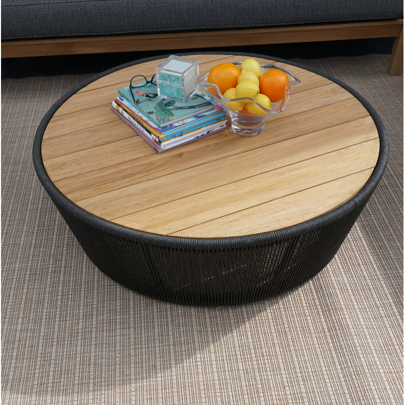 Brewster Round Wicker Outdoor Coffee Table , 43.25'' in. W 43.25'' in. D