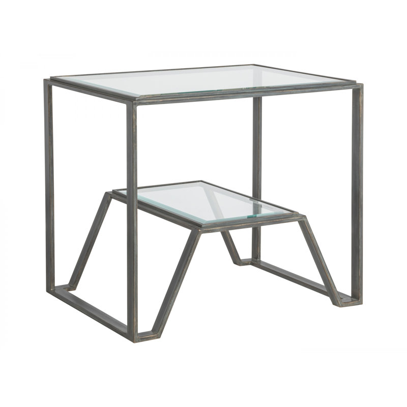 Metal Designs Byron Rectangular End Table, Dark Gray