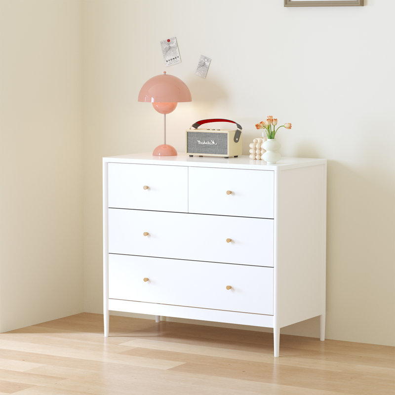 Commode 4 tiroirs, armoire de rangement en bois