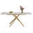 59-Inch Modern Rectangle Expandable Dining Table Retractable Leaf Sintered Stone Top Golden Carbon Steel X-Base 4-6 Person-1758492951