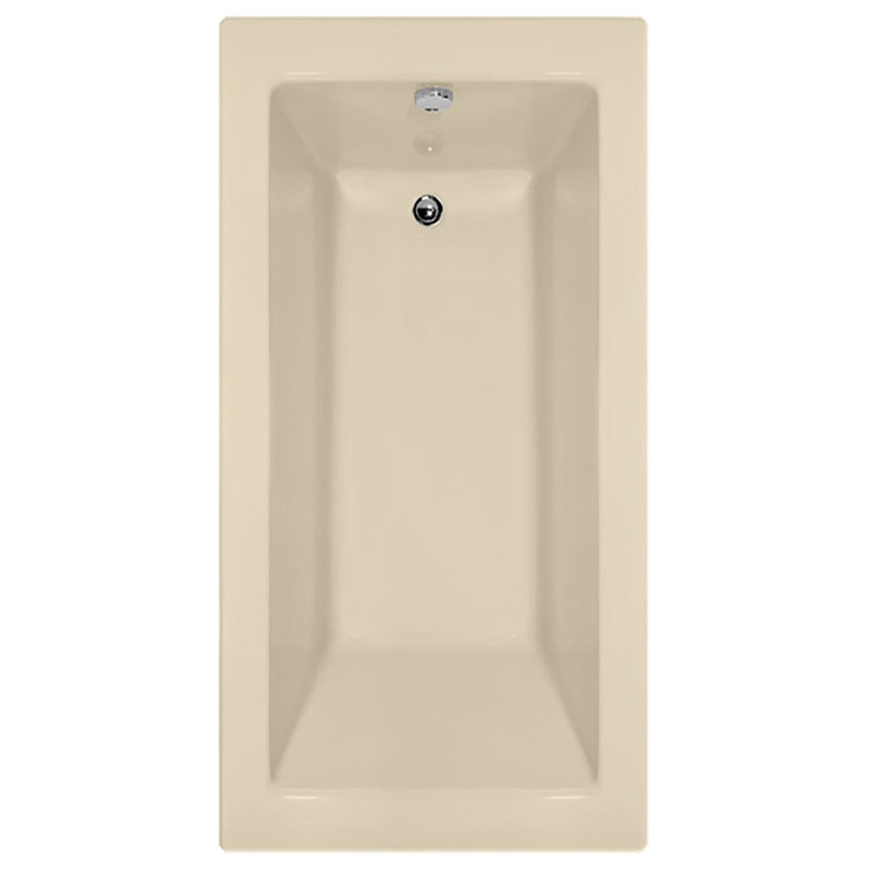 Sydney 60'' L Soaking Bathtub, Biscuit, Left, Satin Chrome