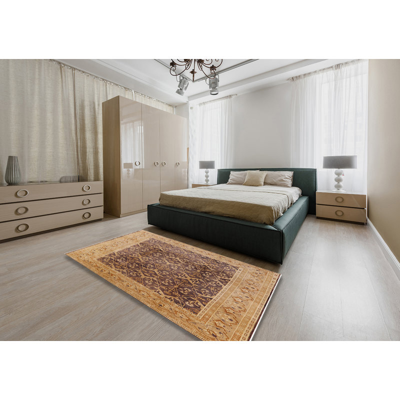 Tapis brun à motif oriental, Rectangle 5 pi x 7 pi