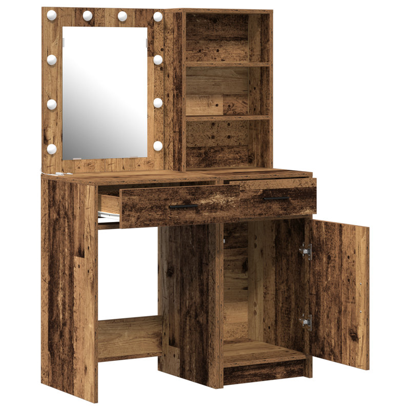 Dressing Table with Mirror, Old Wood