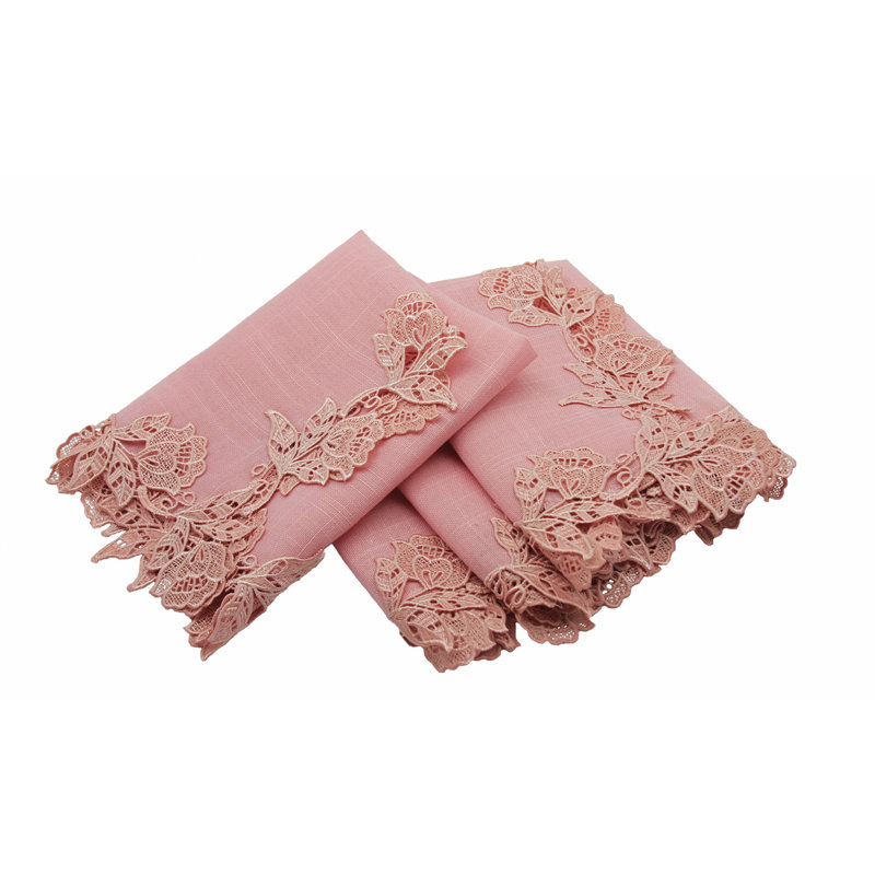 Sharmaine Polyester Square Napkin, Rose Quartz