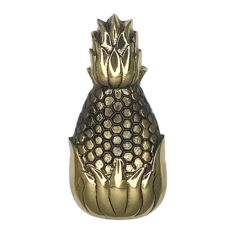Hospitality Pineapple Push Button, Brass