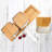 Porcelain Sugar Bowl Condiment Jar-Ceramic Flip Top Spice Container With Bamboo Lids And Spoons,For Kitchen Home