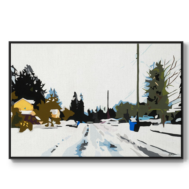 Hiver, reproduction sur toile encadrée, H 25 po x l 17 po x P 2 po, Noir