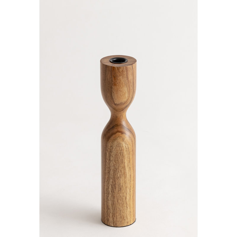 Grand porte-bougie en bois, H 12 po x l 2,5 po x P 2,5 po