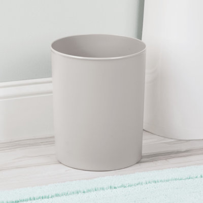 iDesign Small Round Plastic Bathroom Trash Can - Slim Trash Can for Bathroom, Bedroom, or Home Office