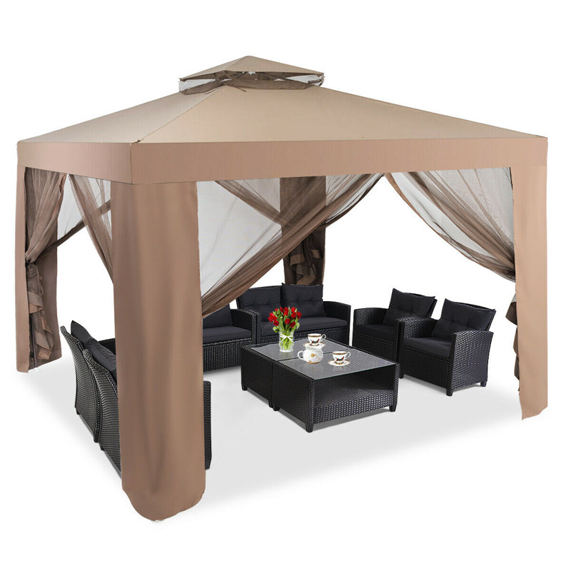 10 Ft. W x 10 Ft. D Iron Patio Gazebo