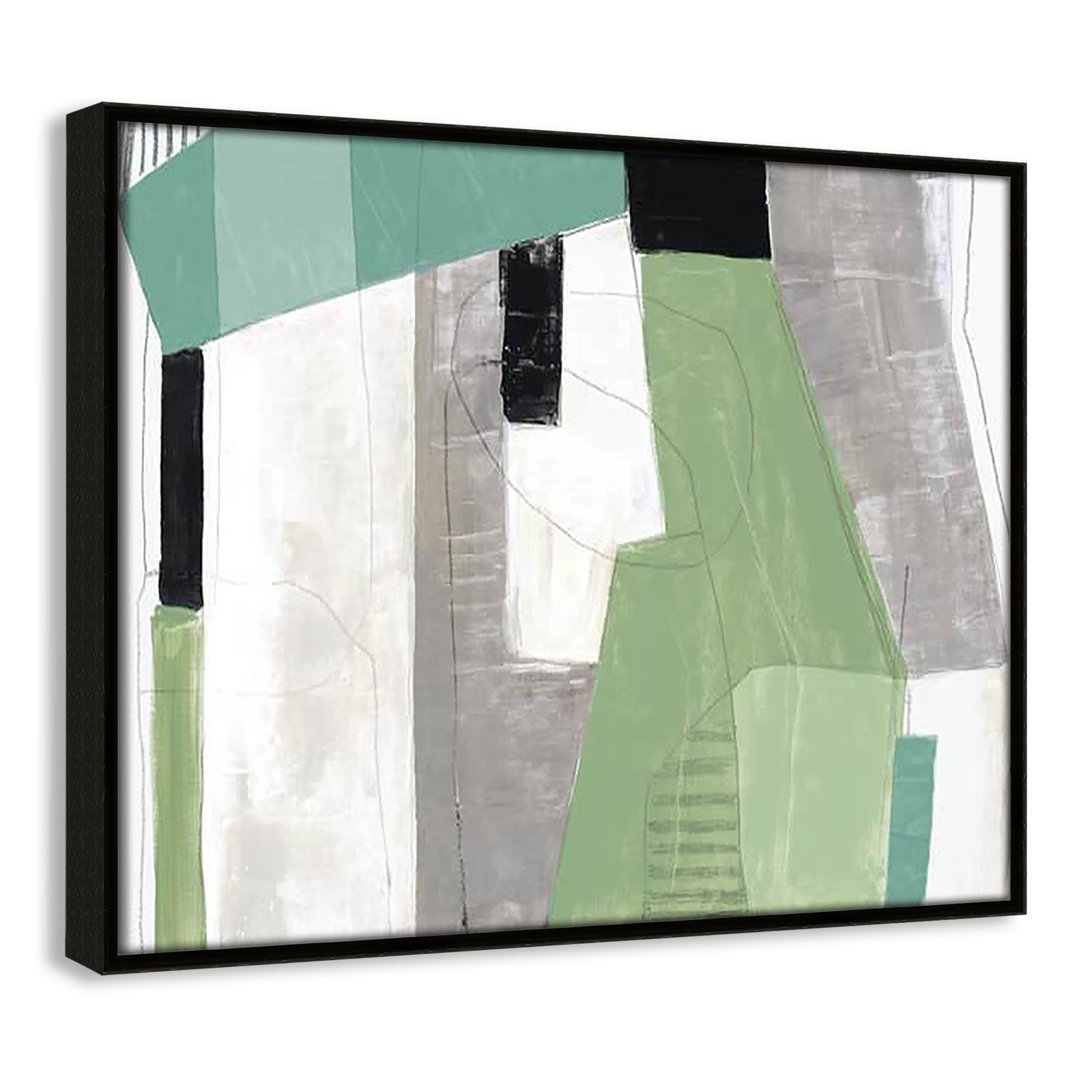 Evergreen Essence Print, No Mat, Espresso Floater Frame - Fine Art Canvas Print, 12.5" H x 15.5" W x 2" D