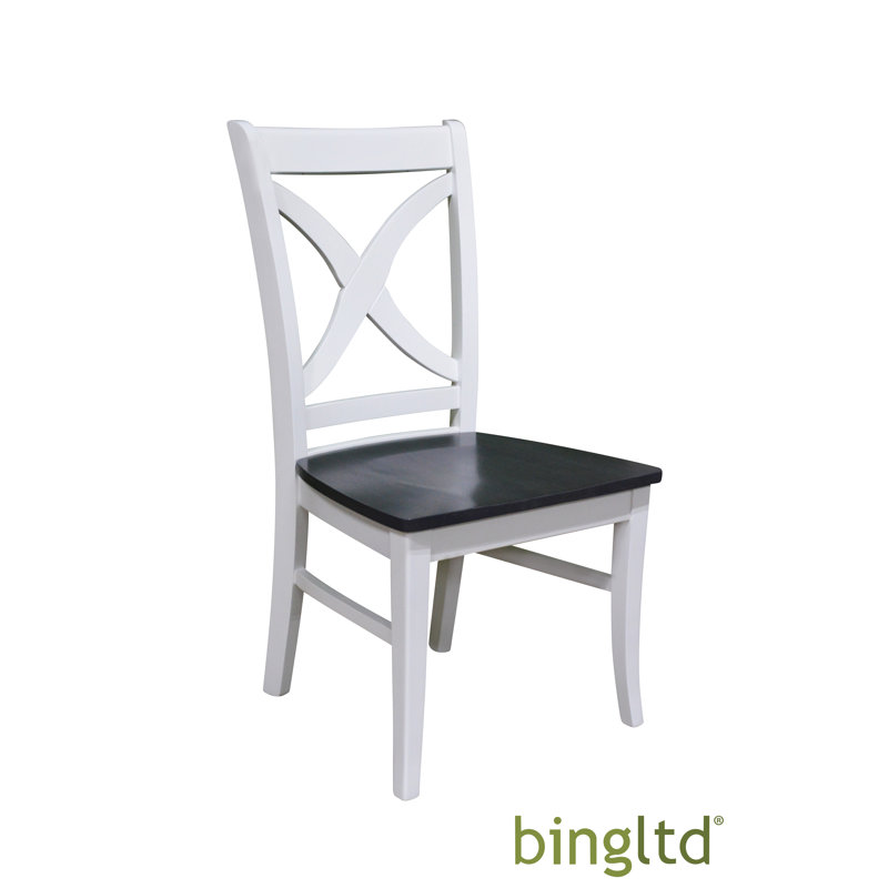 Chaise d'appoint en bois massif Hartenstein, Blanc