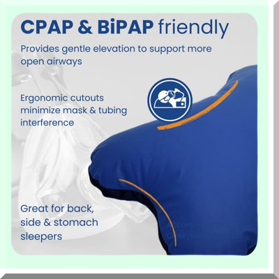 SleepEase Comfort Pillow - Pressure Sore Relief & Sleep Apnea Support - Medical Grade Bed Pillow - Positioning Cushion for BiPAP/CPAP