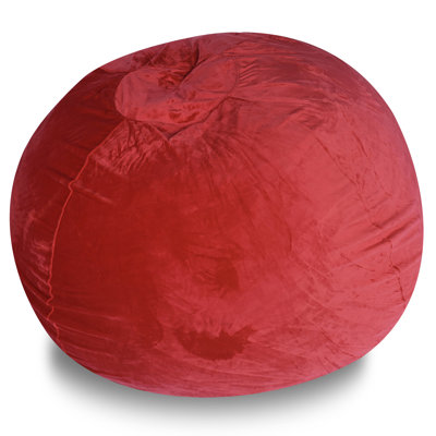 5Ft Velvet Bean Bag Chair In Red - Washable Cover, Stretchable Fabric, Comfy For And Adults, Filled With Foam Stretch Comfortable Shredded