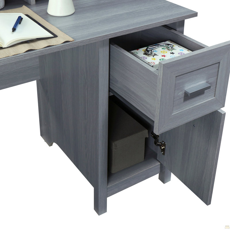 Bureau classique avec rangement, gris