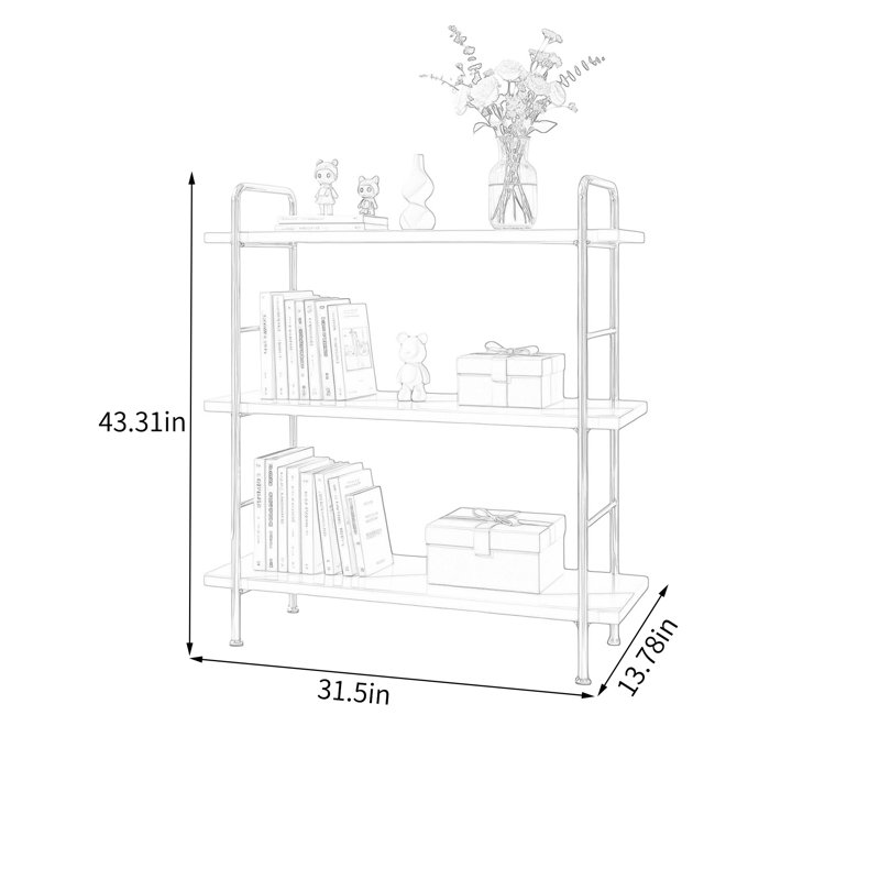 Tablette de présentation moderne Vibrant, (3 Shelves) 43.31" H x 31.5" W x 13.78" D