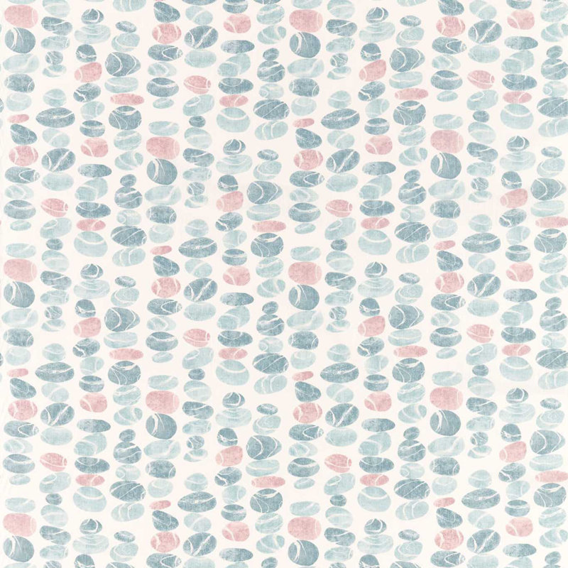 Stacking Pebbles Fabric, Sky/Blush