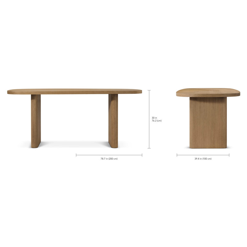 Paris Dining Table, Natural, 30" H x 78.74" L x 39.37" W
