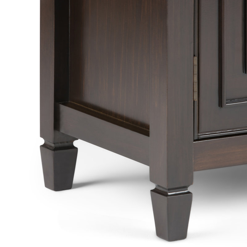 Connaught 40"W Solid Wood 2-Shelf Entryway Storage Cabinet with 2 Storage Drawers, Dark Chestnut Brown