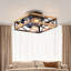 Ventilateur de plafond avec luminaire encastré avec pales PC de 22,6 pouces classique or chambre salon cuisine